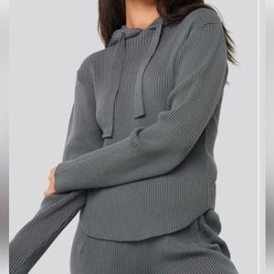 XLE The Label- ribbed knitted hoodie - Grey - Size XL